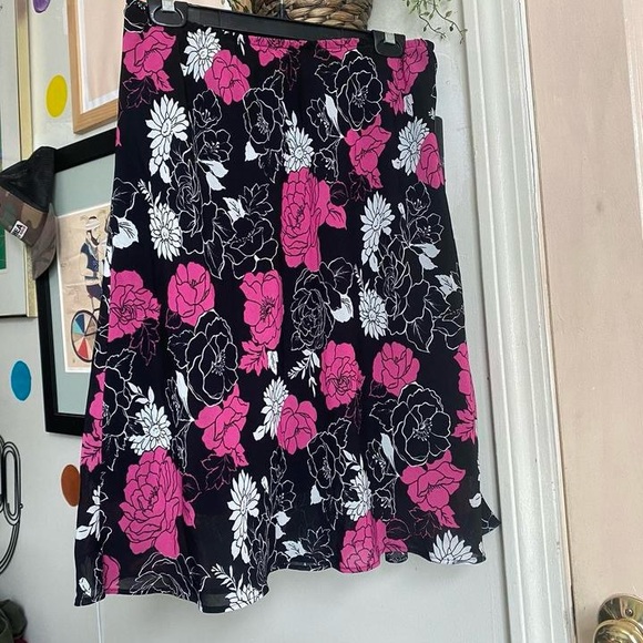 George Pink Pleated Midi A-Line Skirt Cocktail - Picture 2 of 7